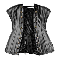 Black Under Bust Leather Corset For Men
