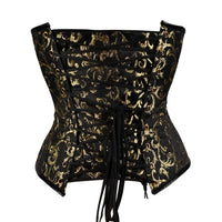 Black & Yellow  Under bust Corset with Black Leather Details