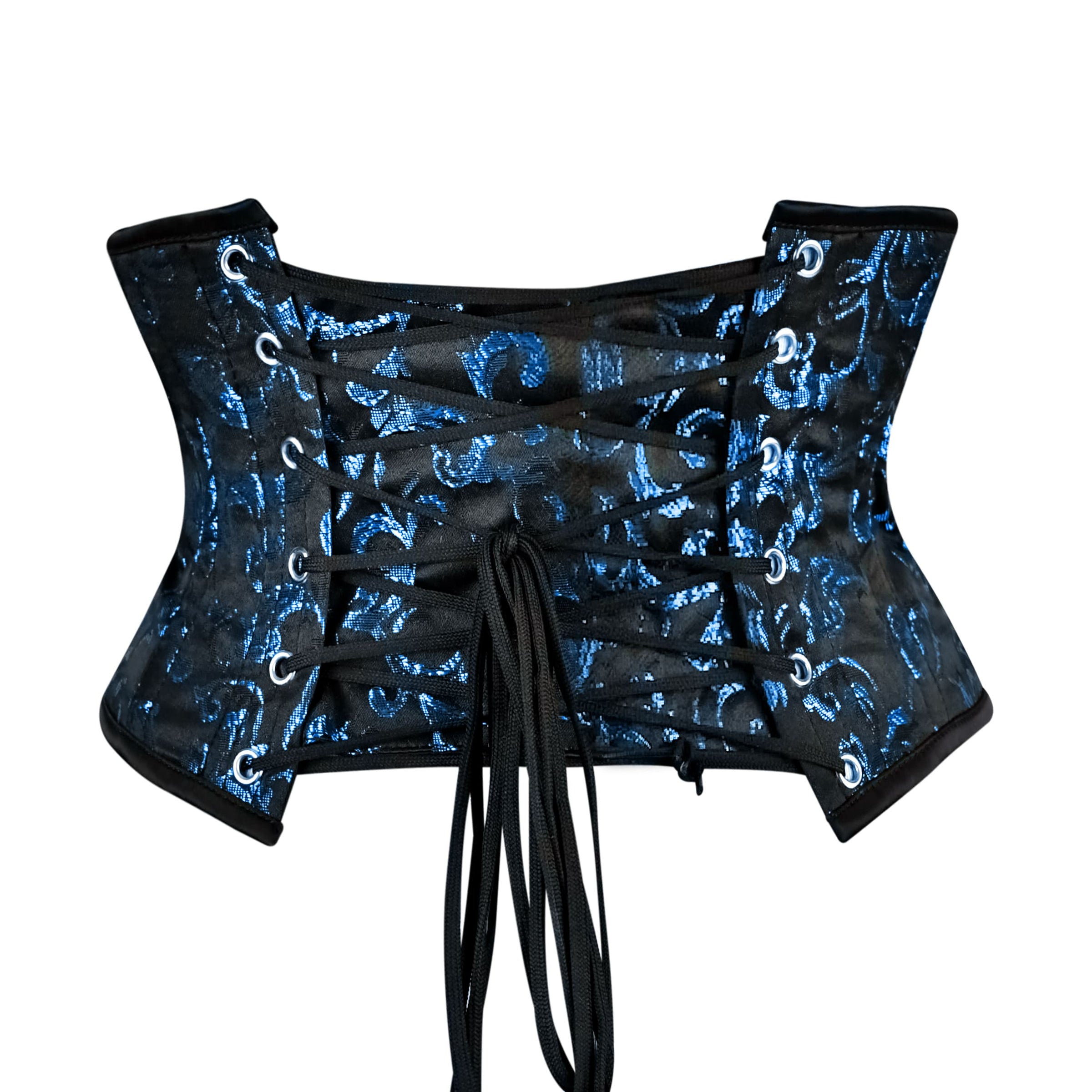 Blue and Black underbust corset - Short torso Waist Trainer