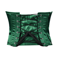 Green Satin corset top - Overbust Corset