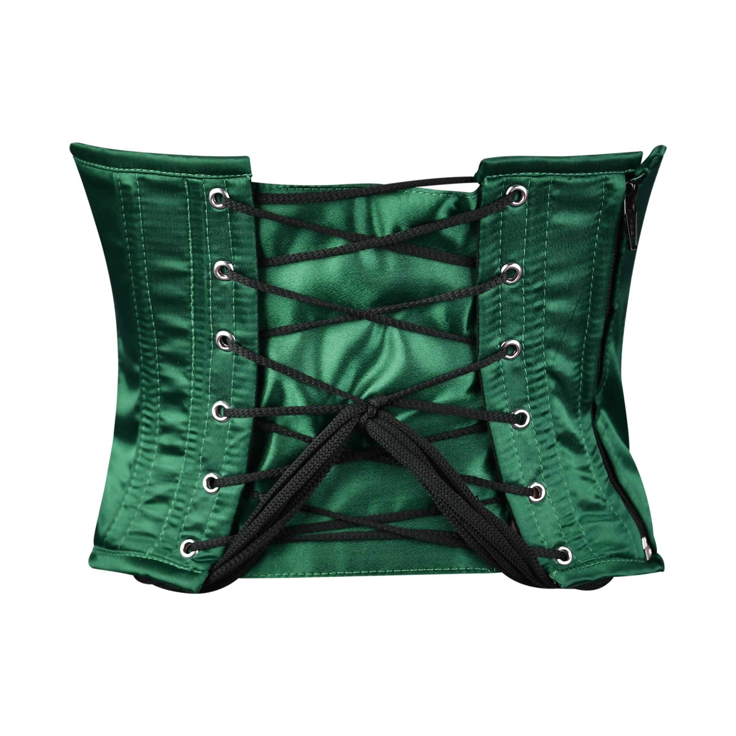 Green Satin corset top - Overbust Corset