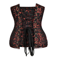 Red and black steampunk corset - Over the Bust Corset