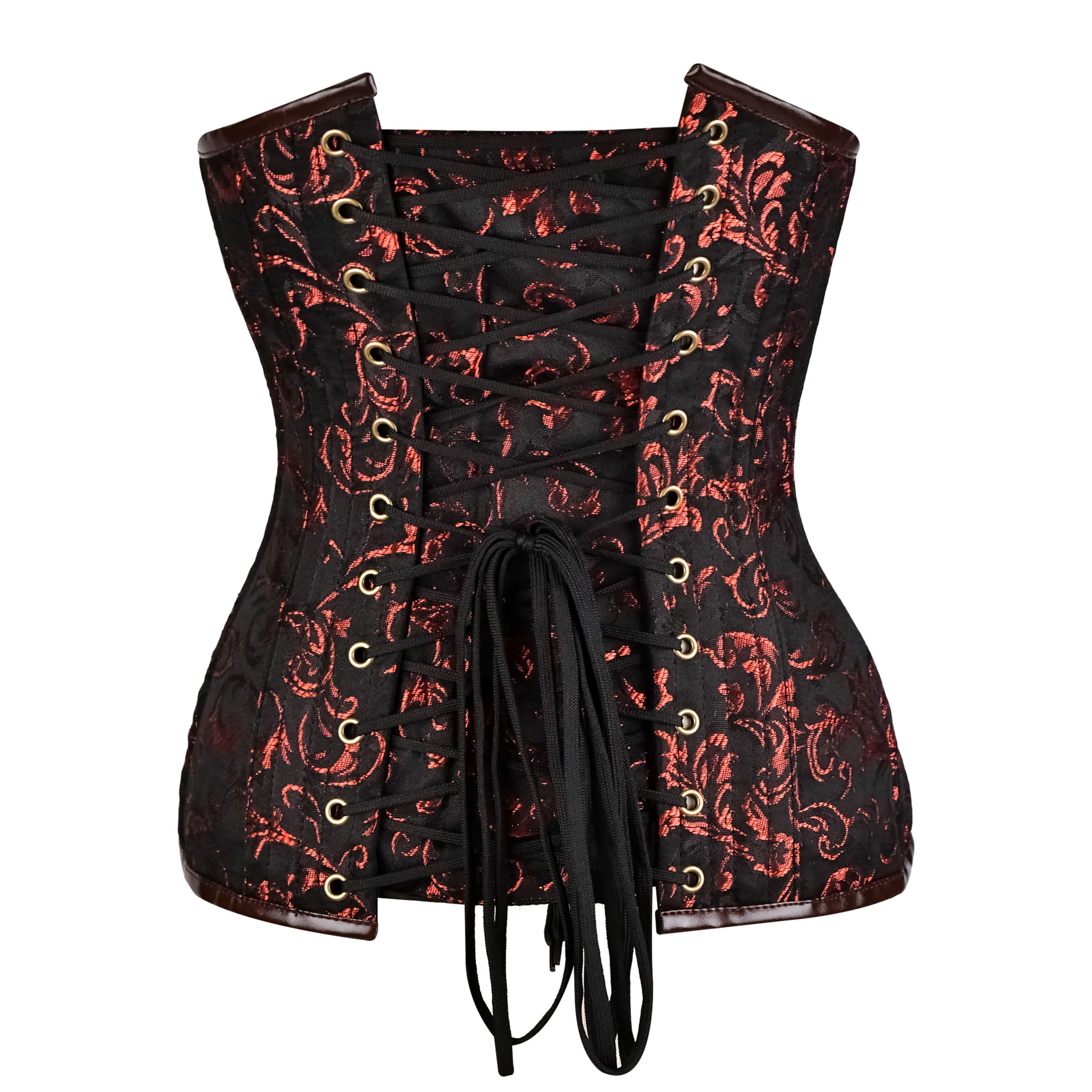 Red and black steampunk corset - Over the Bust Corset