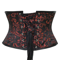 Short torso Red and black underbust corset