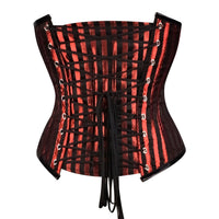 Red Under bust Corset with Black Leather Details