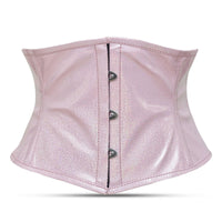 Pink waist trainer with buttons on a white background