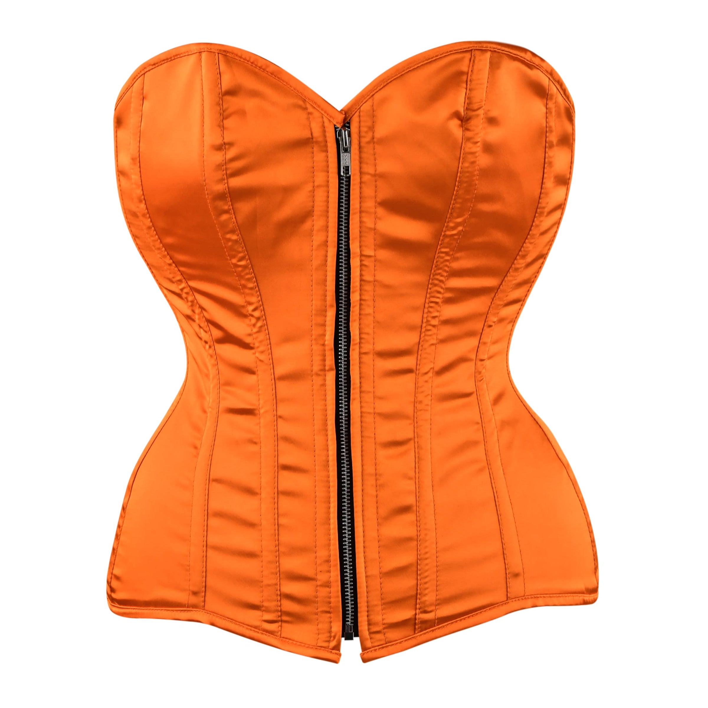 Orange Satin corset top - Overbust Corset