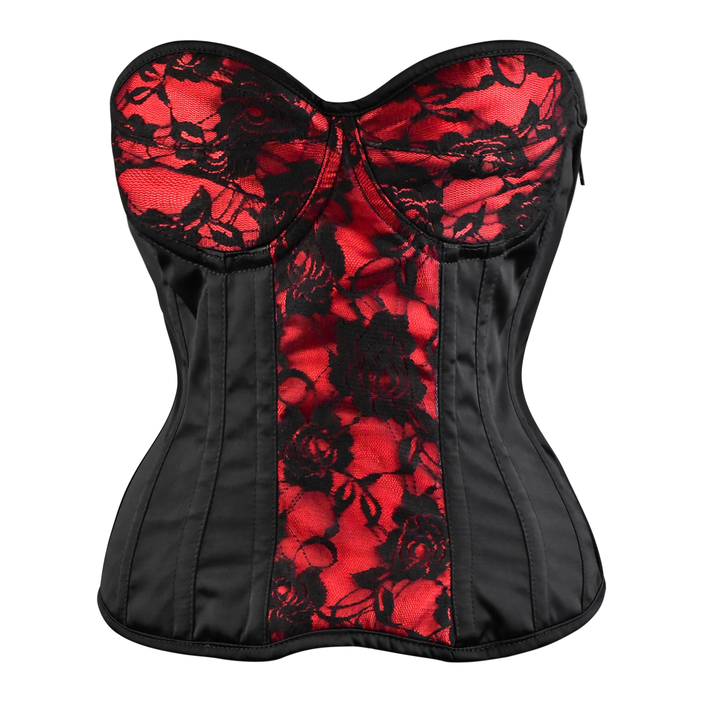 Red and Black corset top - Laced Corset