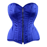 Blue Authentic Satin Over bust Corset