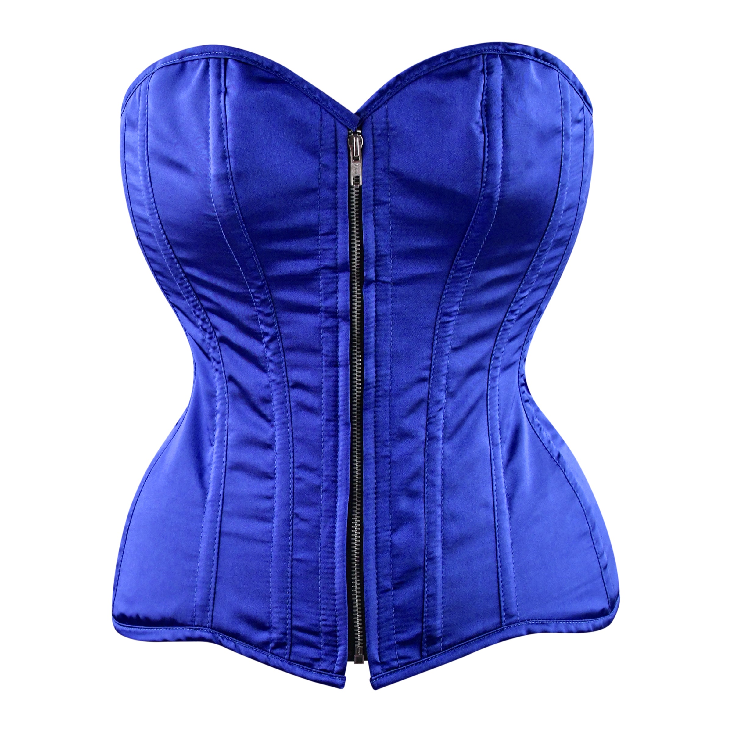 Blue Authentic Satin Over bust Corset