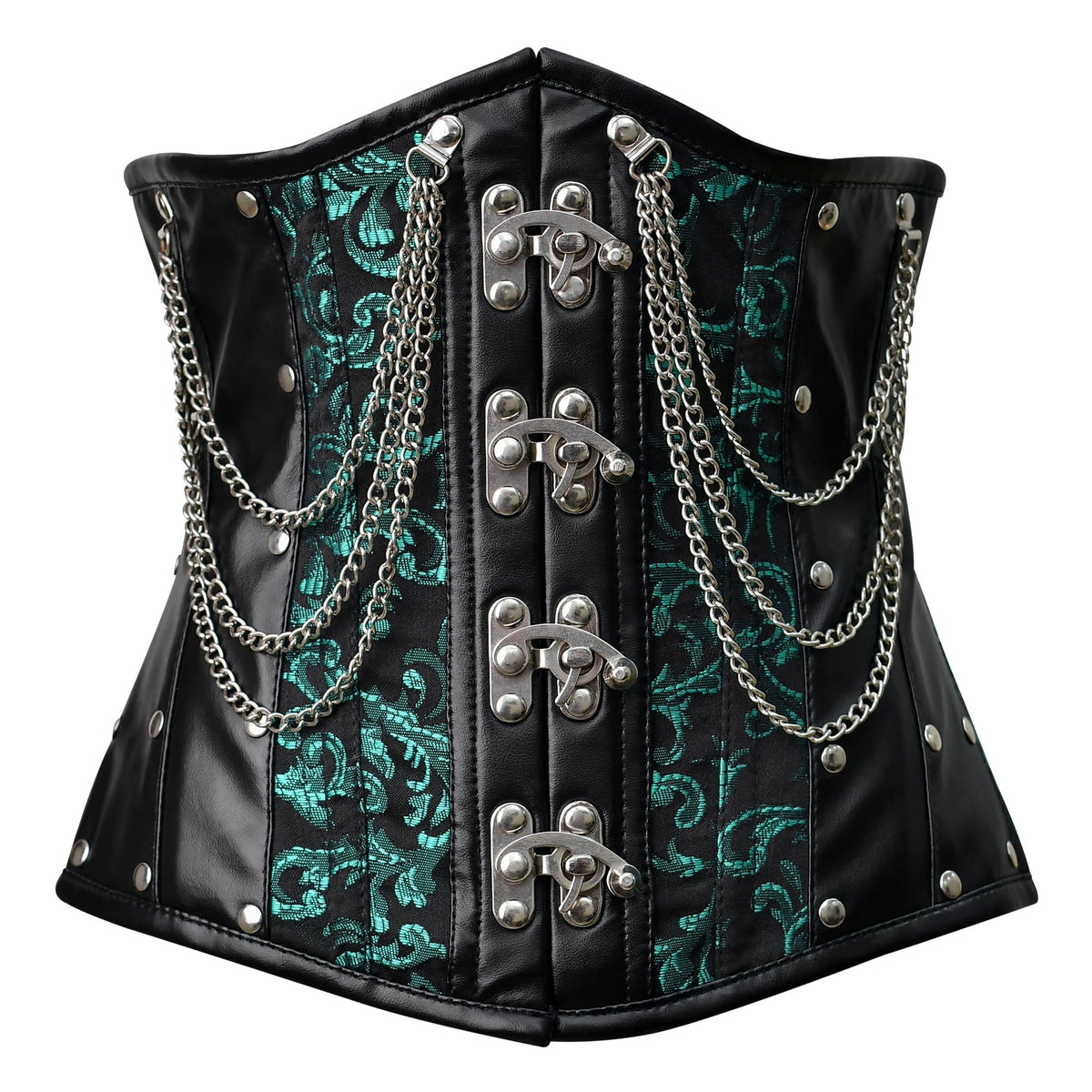 Steampunk Green Brocade Corset Top