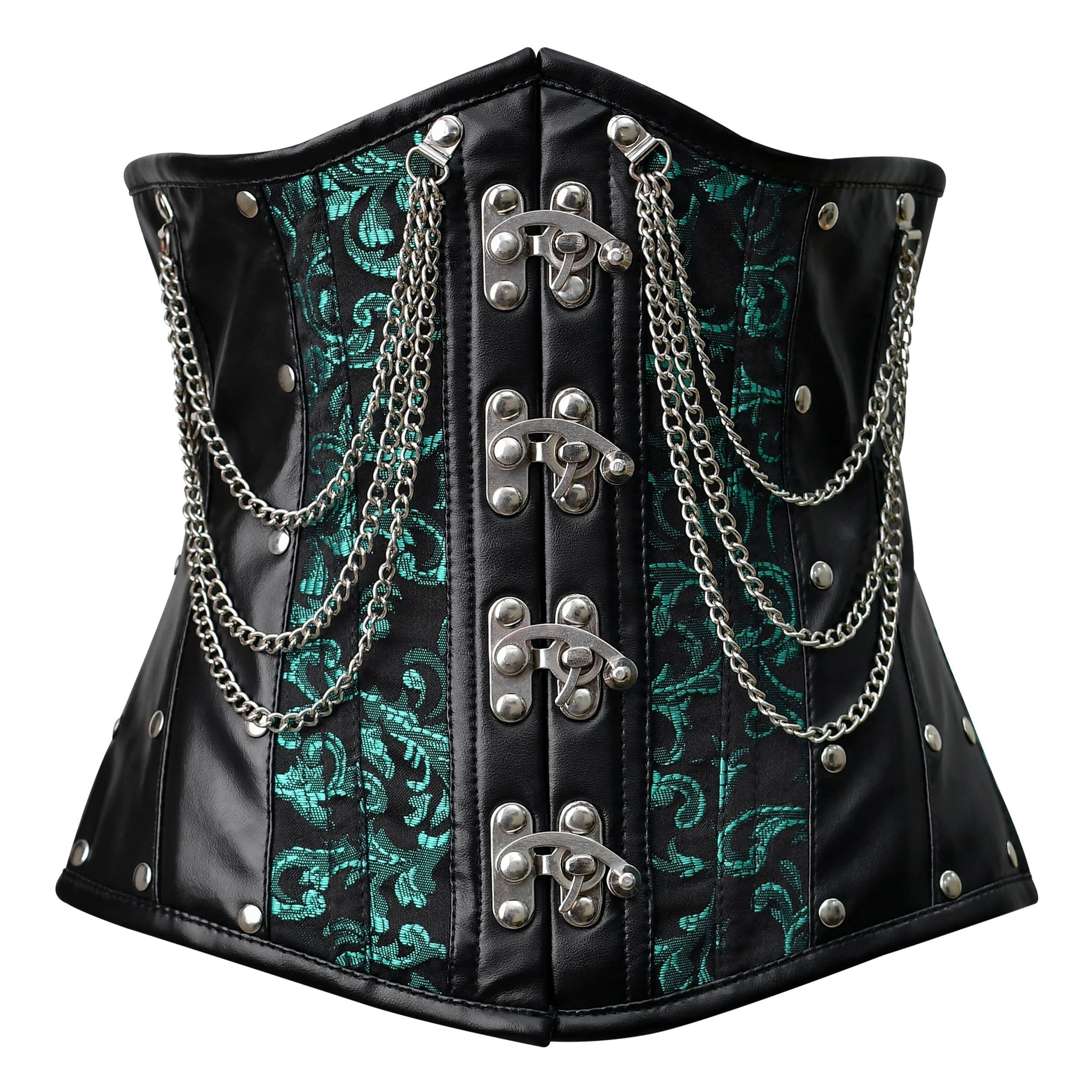 Steampunk Green Brocade Corset Top