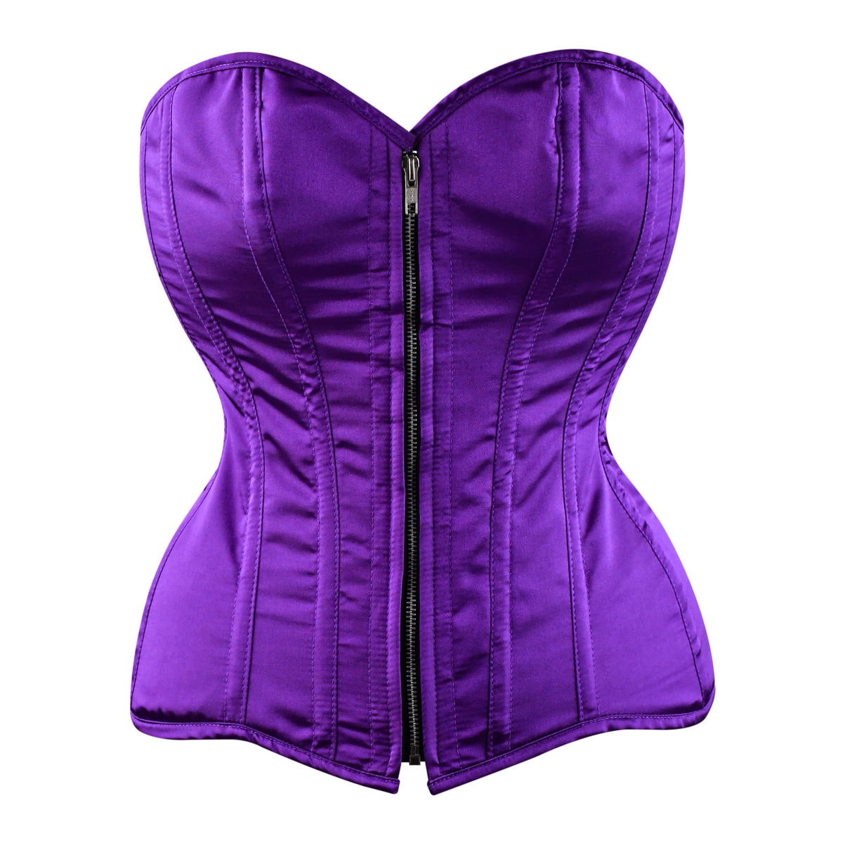 Purple Satin corset top - Overbust Corset