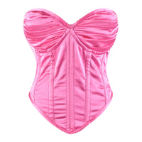 Pink Satin corset top - Overbust Corset