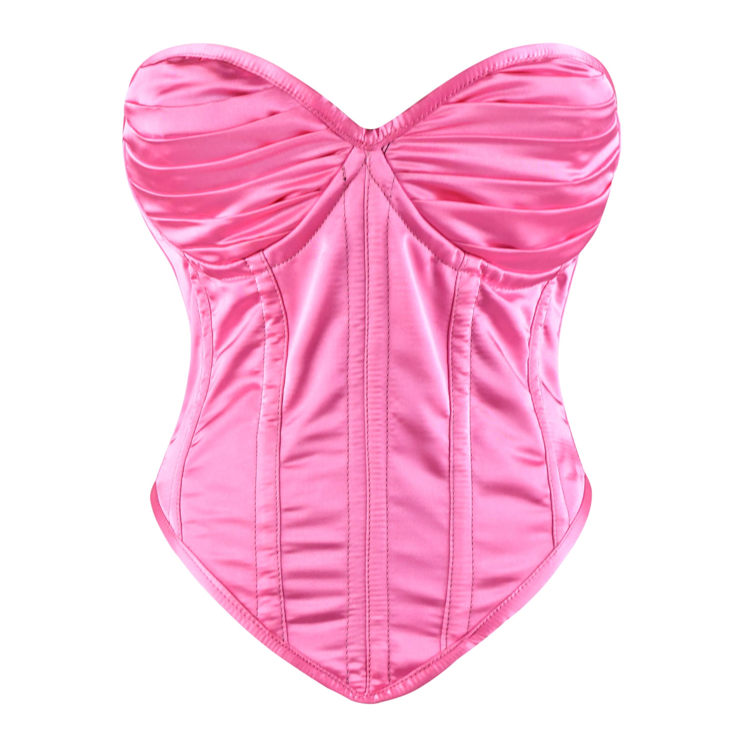 Pink Satin corset top - Overbust Corset
