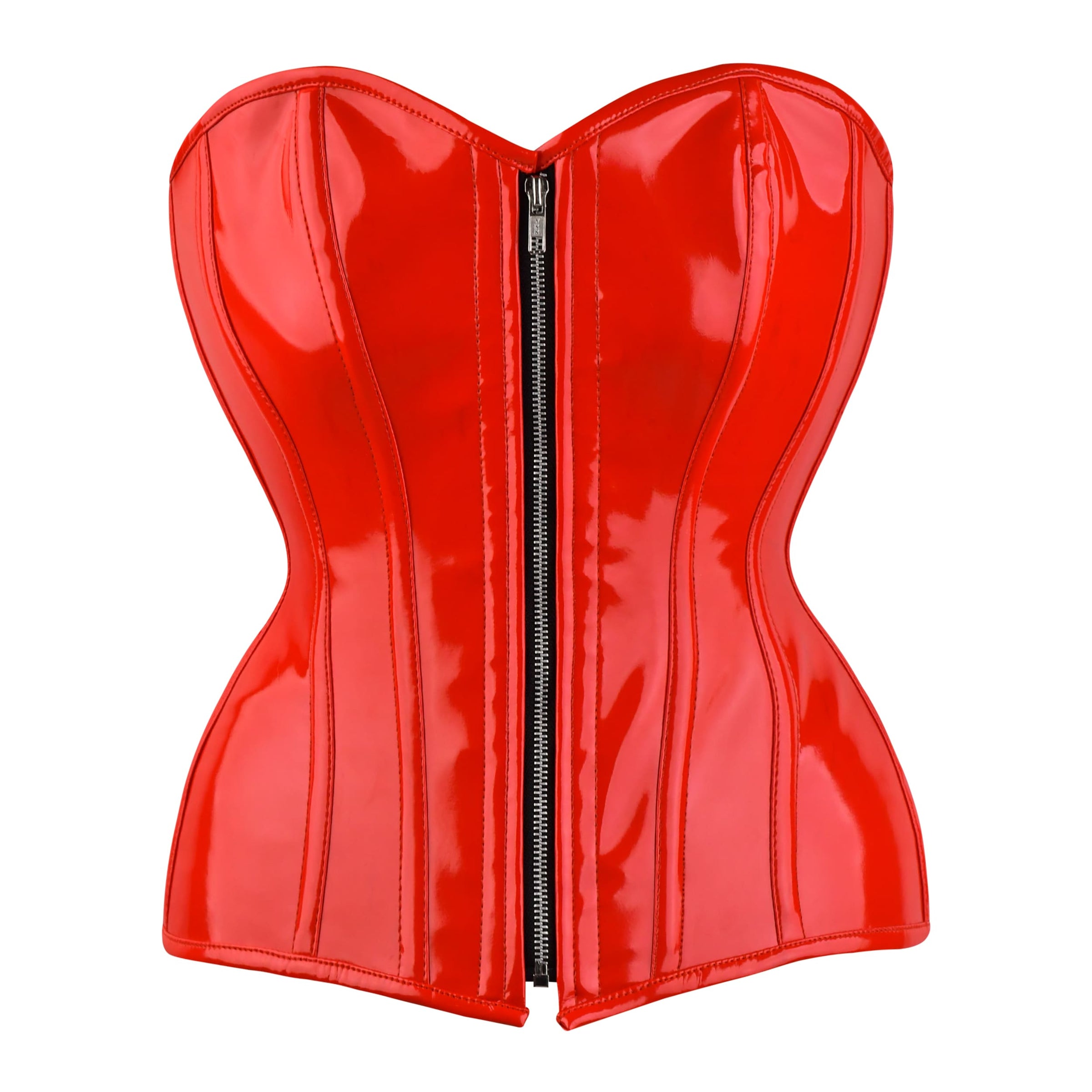 Red PVC overbust corset Waist Trainer