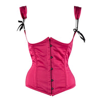 Pink satin Under Bust Corset - With Shoulder Strap
