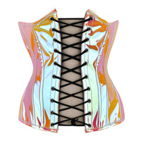Shiny Orange Half Bust corset - Laced Corset