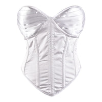 White Satin corset top - Overbust Corset