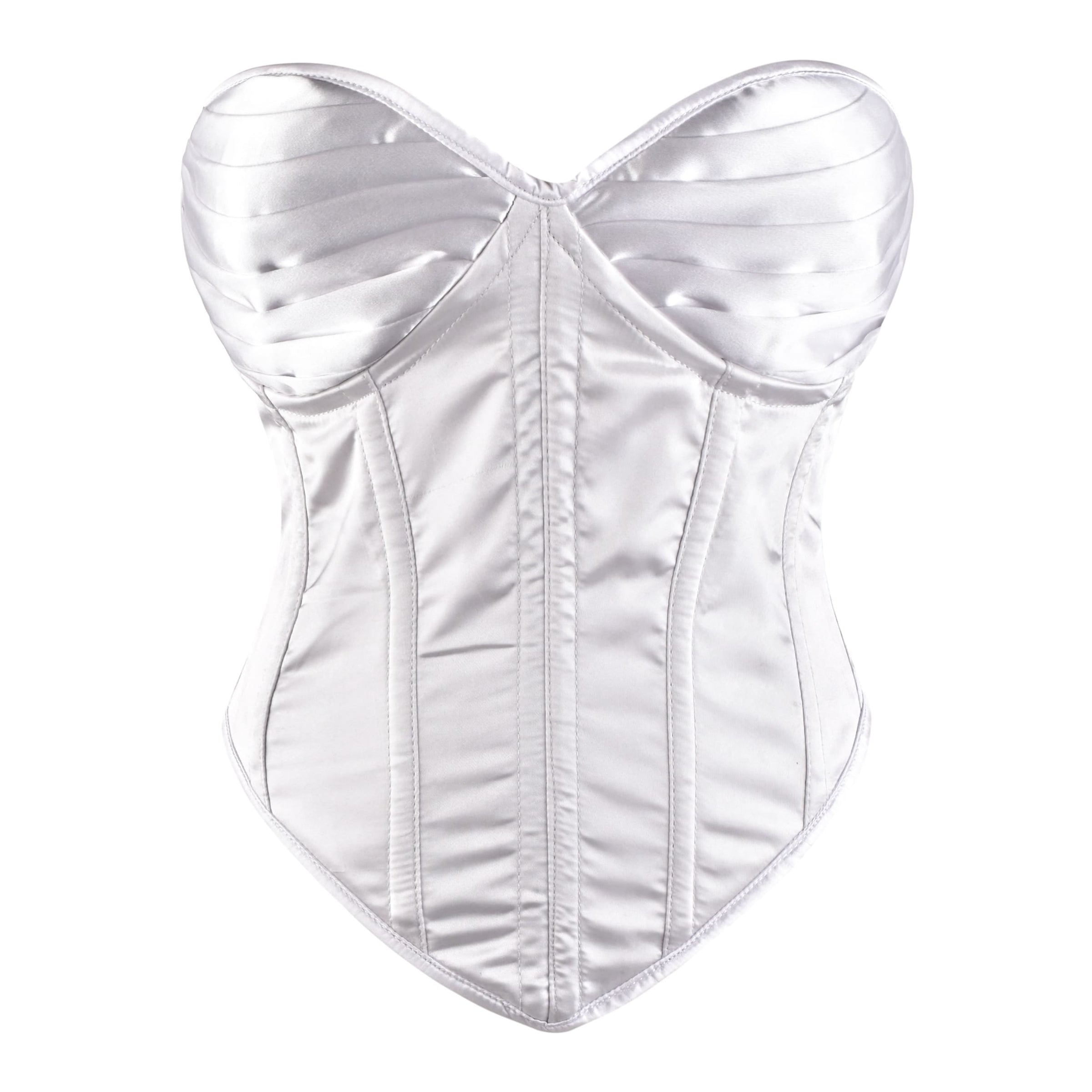 White Satin corset top - Overbust Corset