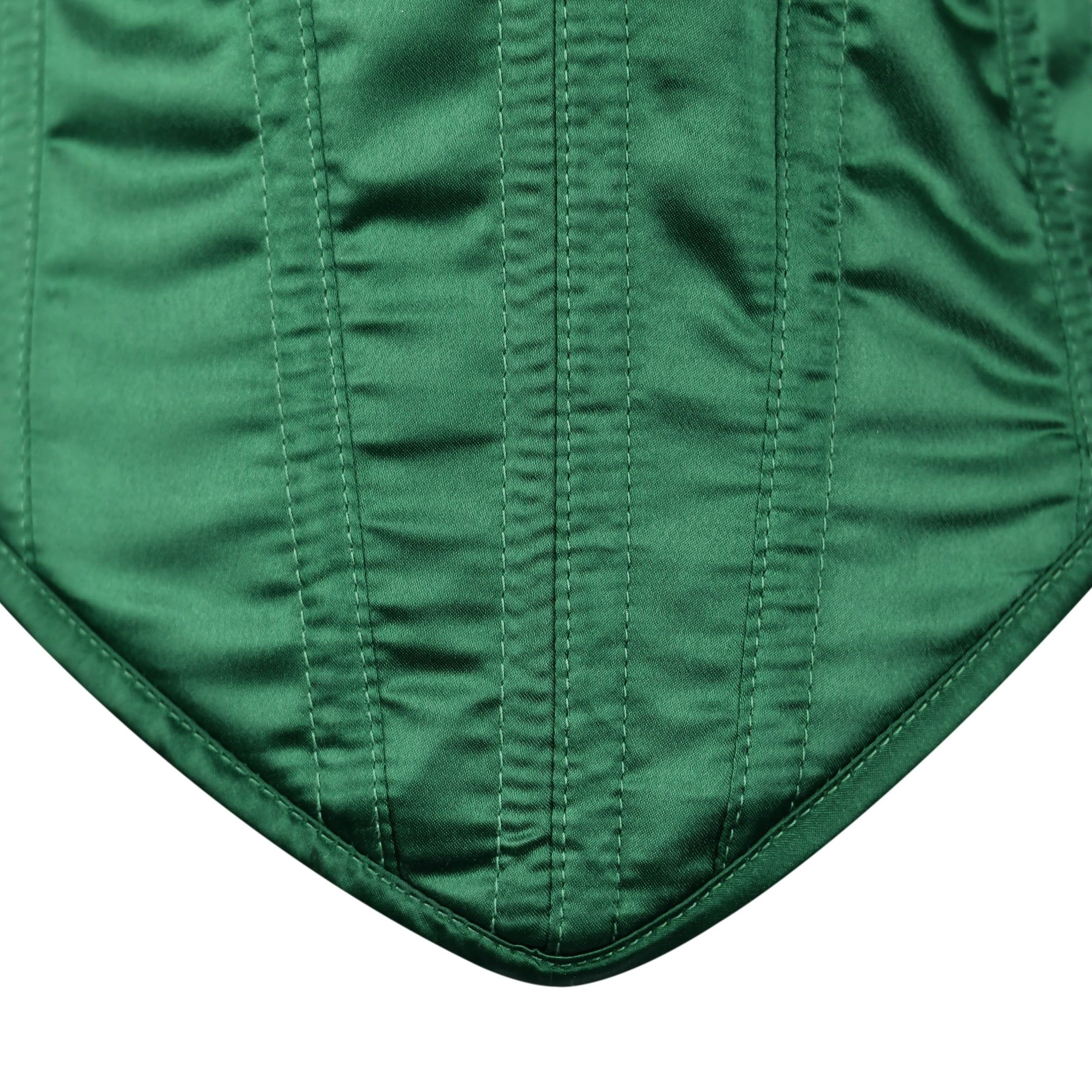 Green Satin corset top - Overbust Corset