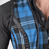 Mens Blue Tartan Corset Vest with Classic Scottish Flair