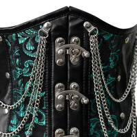 Steampunk Green Brocade Corset Top