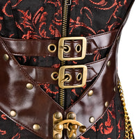 Red and black steampunk corset - Over the Bust Corset