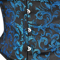 Blue and Black underbust corset - Short torso Waist Trainer