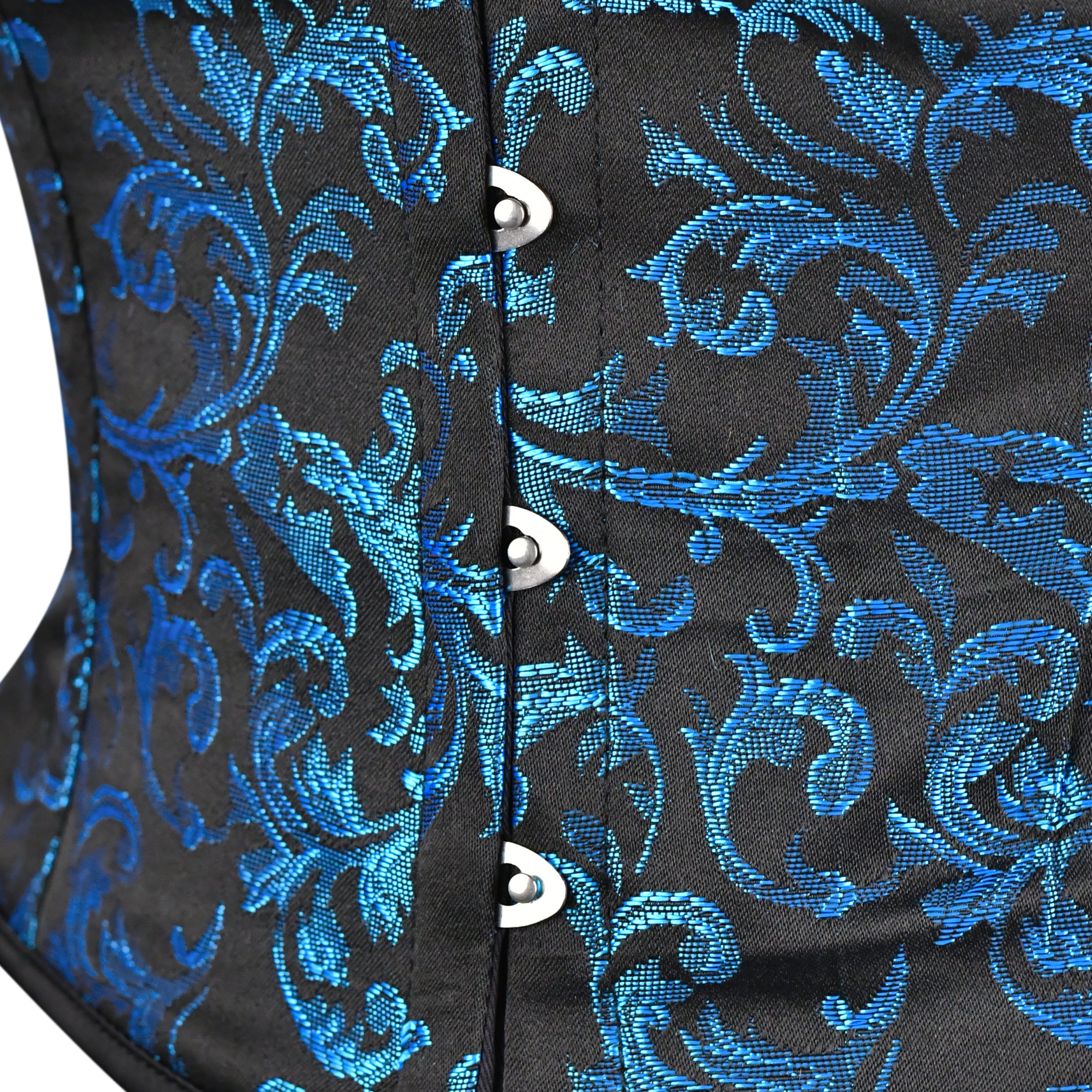 Blue and Black underbust corset - Short torso Waist Trainer
