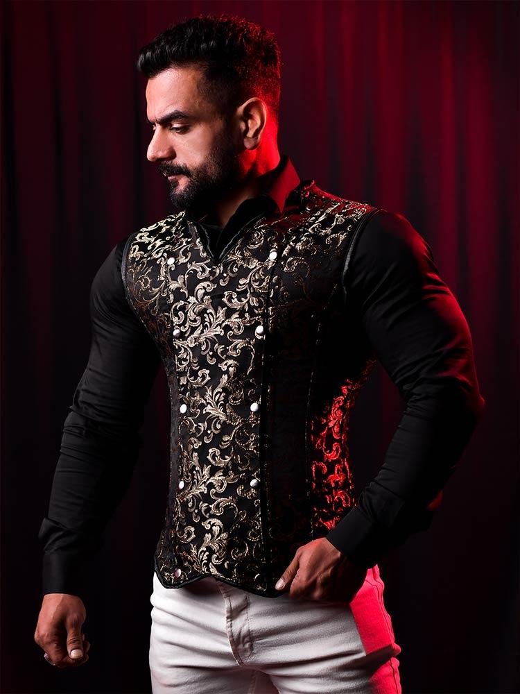 Male corset vests