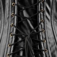 Black Under Bust Leather Corset For Men