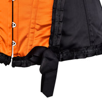 Black & Orange Lace-Up Overbust Corset