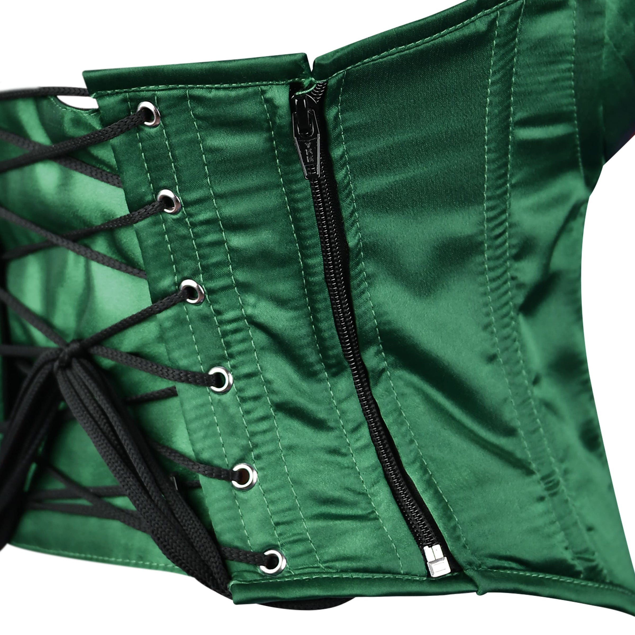 Green Satin corset top - Overbust Corset
