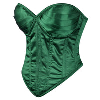 Green Satin corset top - Overbust Corset