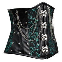 Steampunk Green Brocade Corset Top