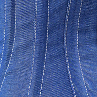 Blue Denim corset top - Under Bust Corset Front Zip