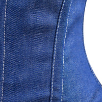Blue Denim Waist Cincher – Waist Trainer Corset with Front Zip