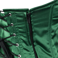 Green Satin corset top - Overbust Corset